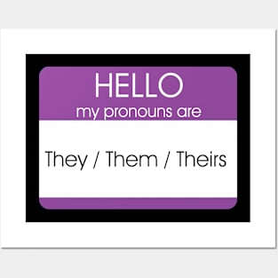 Hello My Pronouns Are | They Them | Purple Posters and Art